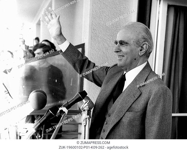 Dec. 16, 1972 - Greek elections, Constantine Caramanlis speaking to the electorate of Saloniki. (Credit Image: © Keystone Pictures USA/ZUMAPRESS.com)