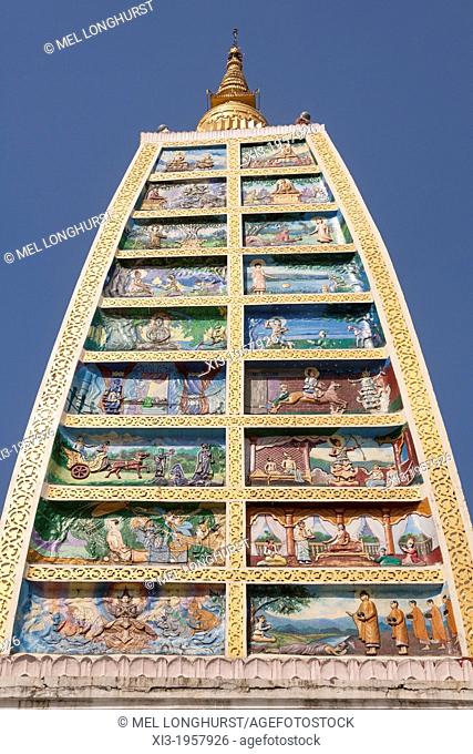 Replica of Mahabodhi Paya, at Shwedagon Pagoda, Yangon, (Rangoon), Myanmar, (Burma)