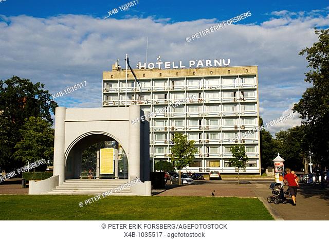 Hotel Pärnu Rüütli plats square in Pärnu Estonia Europe