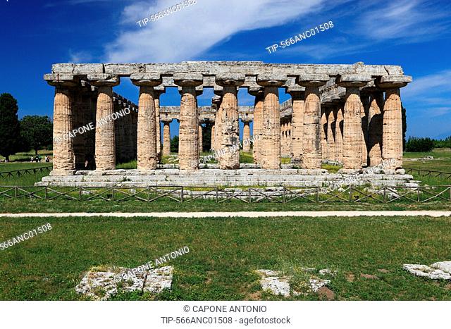 Italy, Campania, Paestum, the Hera Temple