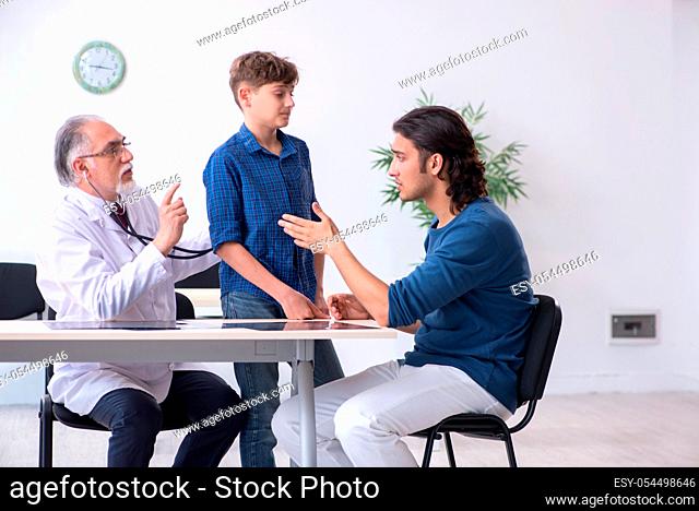 The young boy visiting doctor in hospital