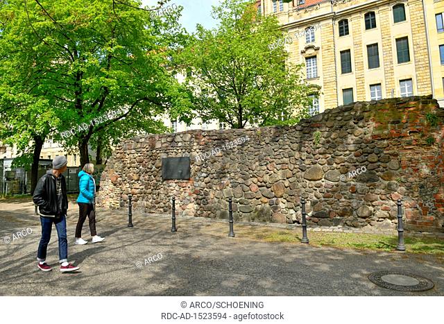 Reste der mittelalterlichen Berliner Stadtmauer, Waisenstrasse, Littenstrasse, Mitte, Berlin, Deutschland