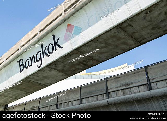 a square and skytrain at Siam Square in the city of Bangkok in Thailand in Southeastasia. Thailand, Bangkok, November, 2018