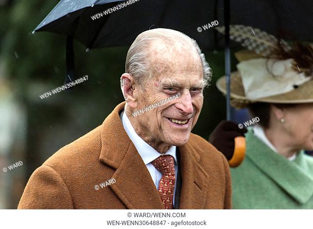 The Royal family attend teh church of St Mary Magdalene on the Sandringham Estate in Norfolk on Christmas Day 2015 Featuring: Prince Phillip Where: Kings Lynn