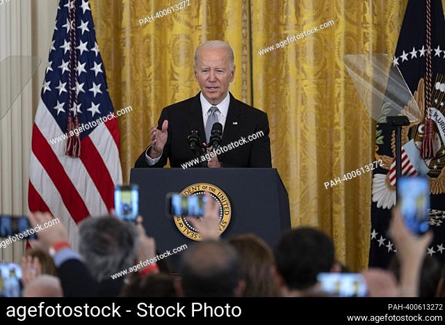 United States President Joe Biden speaks during a reception celebrating Nowruz at the White House in Washington, DC, on March 20, 2023