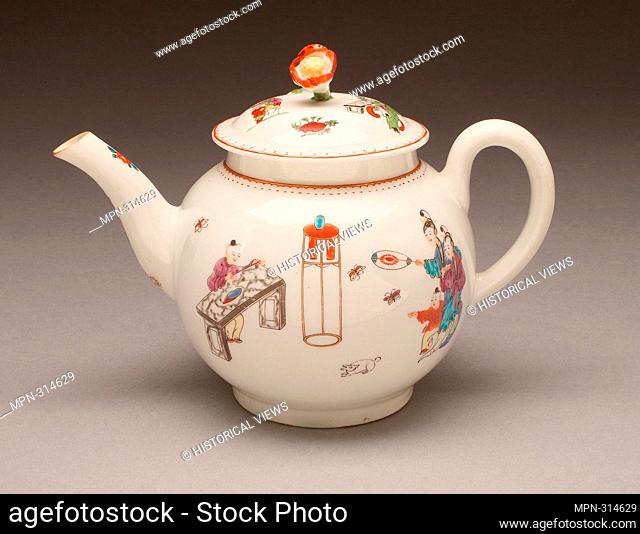 Worcester Royal Porcelain Company. Teapot - About 1760 - Worcester Porcelain Factory Worcester, England, founded 1751. Soft-paste porcelain with polychrome...