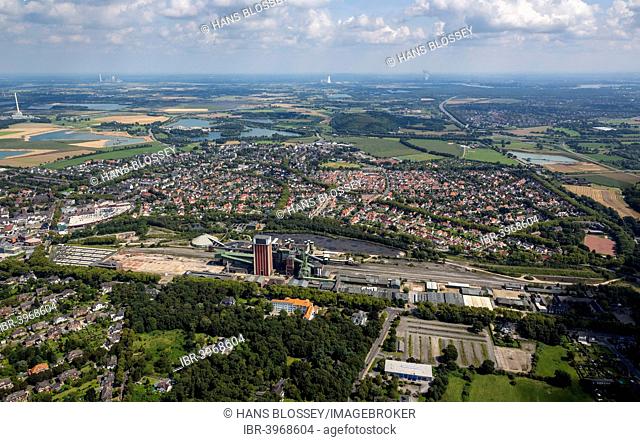 Aerial view, Zeche Friedrich Heinrich 1-2 colliery, Kamp-Lintfort, North Rhine-Westphalia, Germany