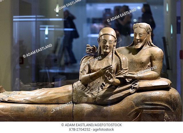 Rome. Italy. Sarcophagus of the Spouses, late 6th century BC, National Etruscan Museum of Villa Giulia