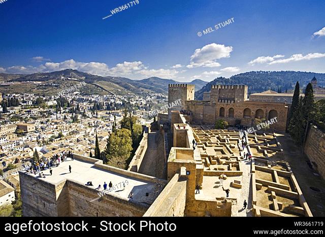 Spain, Andalusia, View of Province of Granada and old town