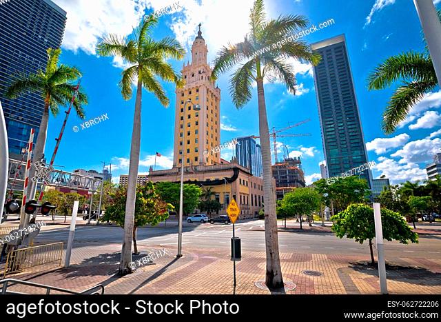 Freedom Tower in Miami street view, Florida state of USA