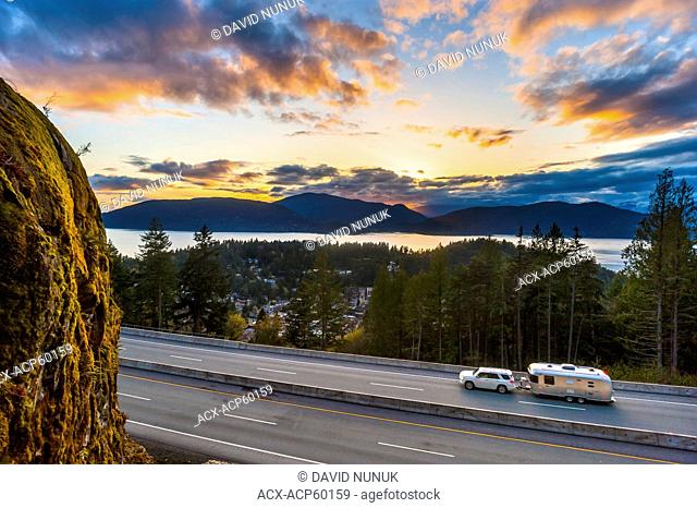 Sea to sky highway at sunset