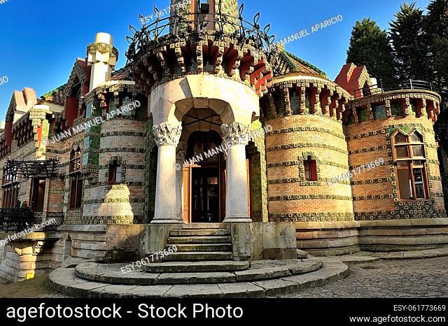 Detail of the House El Capricho, His real name is Villa Quijano, designed by architect Antonio Gaudi in the town of Comillas in Cantabria, Spain