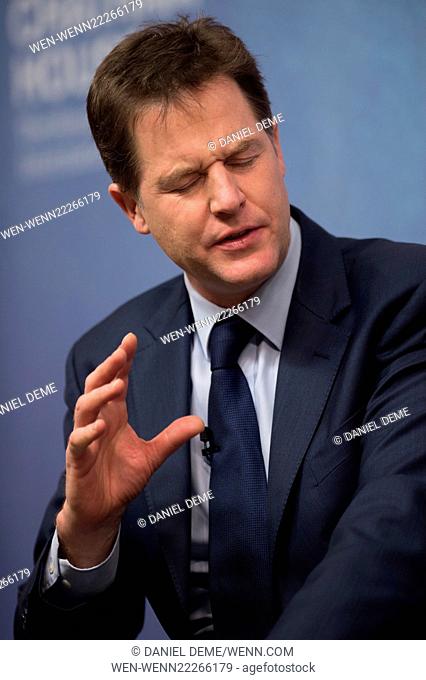 UK Drugs Policy: Taking the Lead Internationally. Nick Clegg and Richard Branson at speak at Chatham House. Featuring: Nick Clegg Where: London