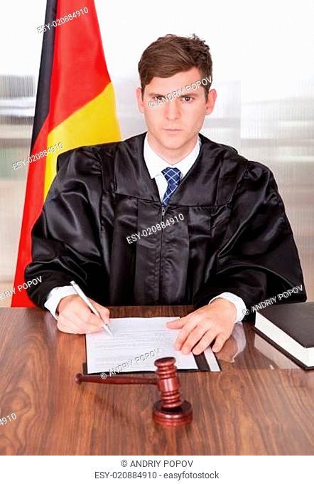 Male Judge In Courtroom