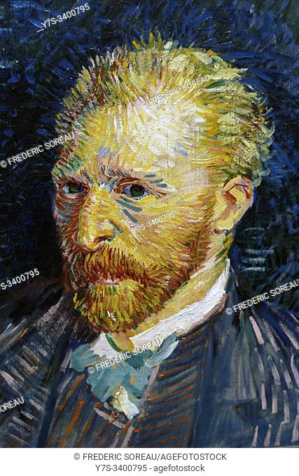 Selfportrait, 1887, oil on canvas by Vincent Van Gogh, Orsay museum, Paris, France