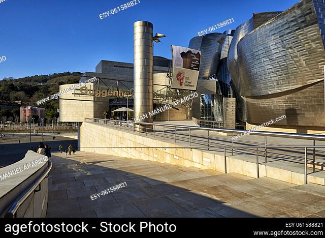 Detail of Guggenheim Museum, Bilbao, Biscay, Basque Country, Euskadi, Euskal Herria, Spain, Europe