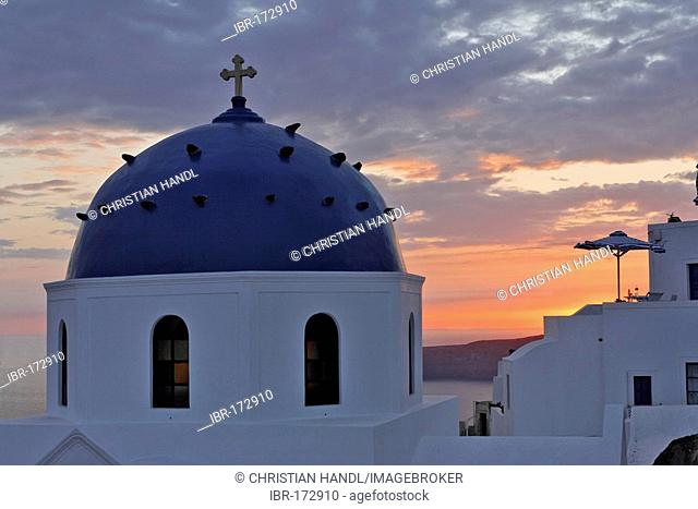 Greek orthodox church Panagia Maltesa, Imerovigli, Santorini, Greece