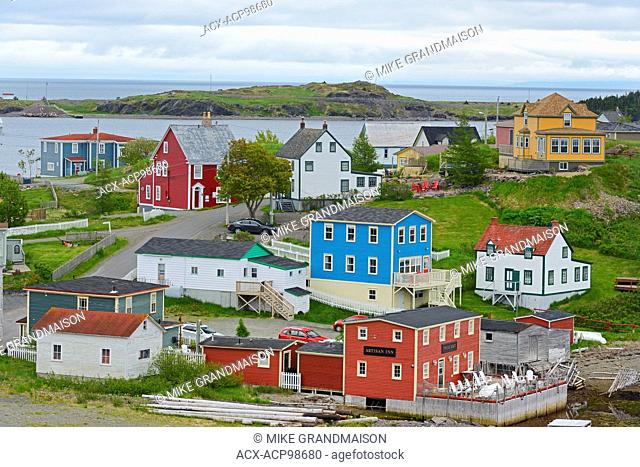 Colourful coastal fishing Village of Trinity on the Atlantic Ocean shoreline. Trinity Newfoundland & Labrador Canada