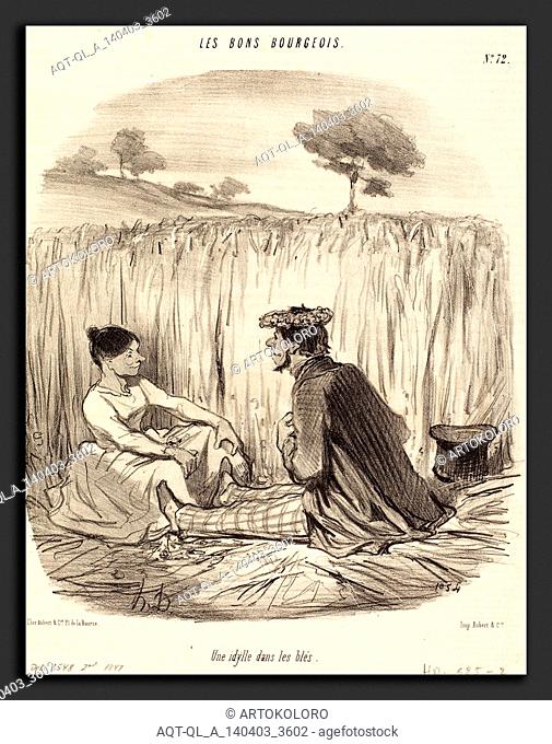 Honoré Daumier (French, 1808 - 1879), Une Idylle dans les blés, 1847, lithograph on newsprint