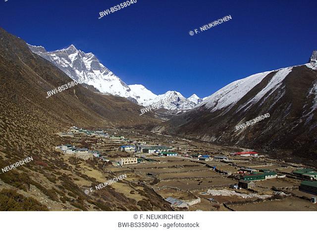 Lhotse view from Dingboche, Nepal, Himalaya, Khumbu Himal