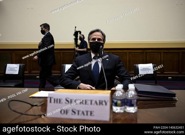 United States Secretary of State Antony Blinken, arrives for a House Foreign Affairs Committee hearing in Washington, D.C., U.S