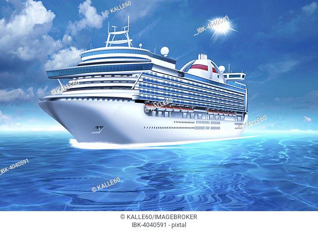 Cruise ship, illustration