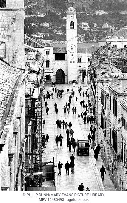 The Stradun, Dubrovnik's main street. Part of series for The Daily Telegraph showing the reconstruction of the town after the devastating Siege of Dubrovnik