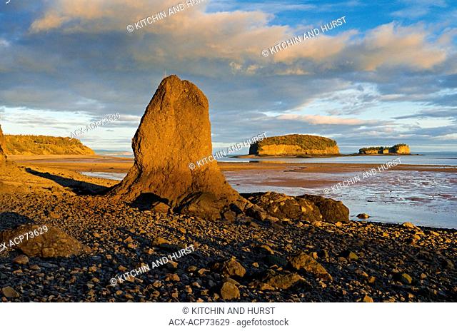 Bay of Fundy at low tide. The Brothers Islands located off Clarke Head in the Minas Basin, Nova Scotia. Canada