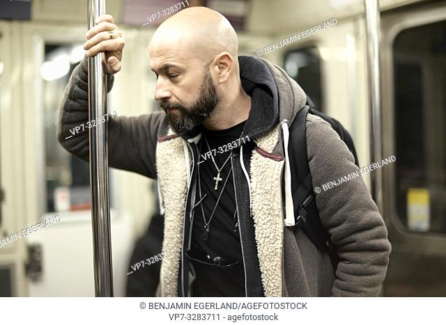 man in subway. Paris, France