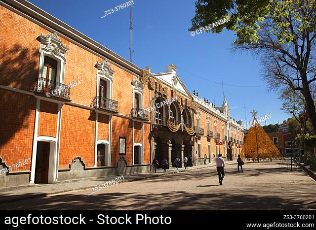 View to the Government Palace-Palacio de Gobierno at the historic center, Tlaxcala, Tlaxcala State, Mexico, Central America