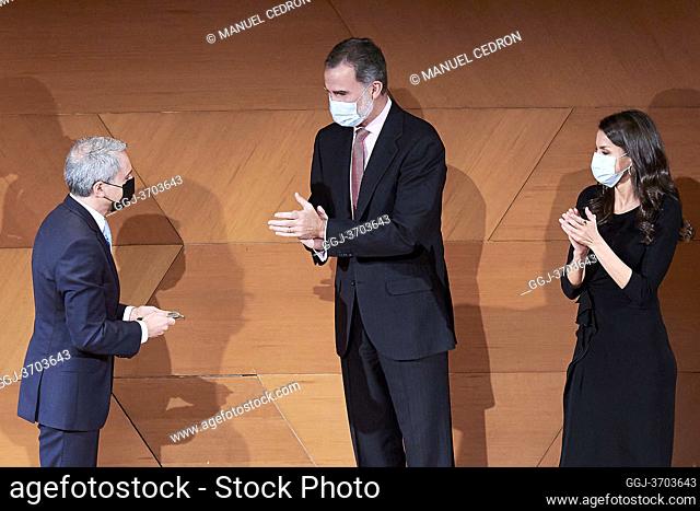 King Felipe VI of Spain, Queen Letizia of Spain attend the 'Francisco Cerecedo' journalism awards to Vicente Valles at Prado Museuem on November 18