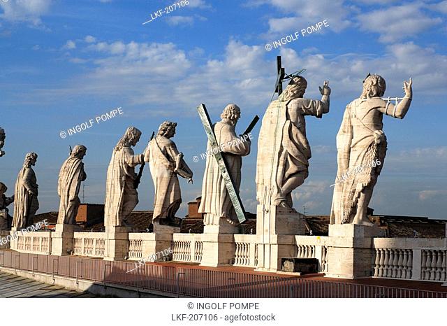 Statues on St. Peter's Basilica, Vatican City, Rome, Italy