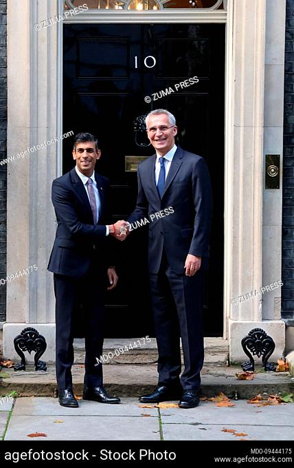 November 9, 2022, London, London, United Kingdom: Rishi Sunak Greets Jens Stoltenberg to No10. ....Prime Minister Rishi Sunak greets NATO Secretary General Jens...