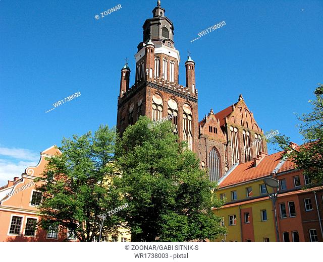 Stargard Szczecinski, Old Town with St. Mary's Chu