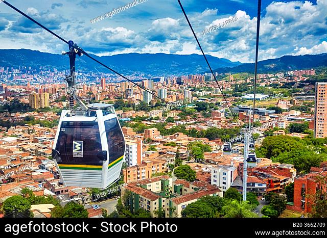 Metro cable Nuevo Occidente, San Javier - La Aurora, Medellin, Antioquia, Colombia, South America