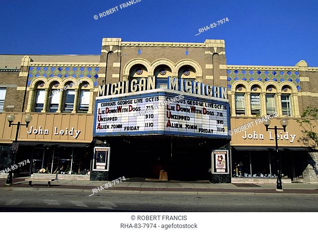 Old cinema facade in Ann Arbor, Michigan, United States of America, North America