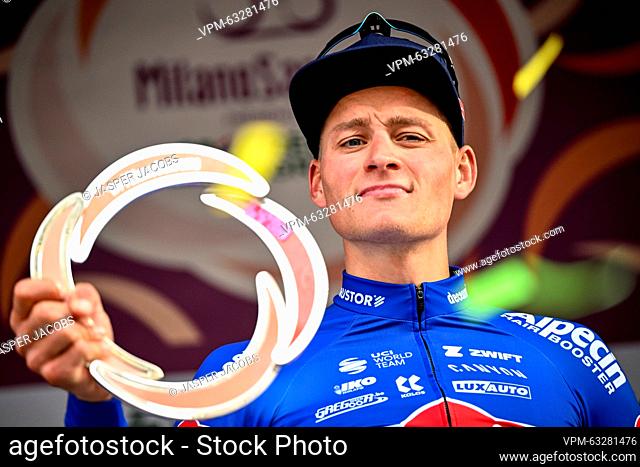 Dutch Mathieu van der Poel of Alpecin-Deceuninck pictured during the 'Milano-Sanremo' one day cycling race, 294km from Milan to Sanremo, Italy