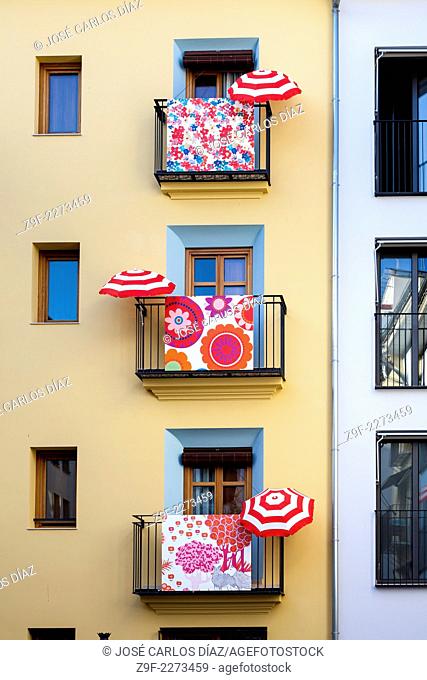 Summer has come to the balconies, Valencia, Comunidad Valenciana, Spain