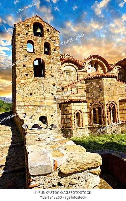 The exterior of the Byzantine Metropolis Church , Mystras , Sparta, the Peloponnese, Greece  A UNESCO World Heritage Site