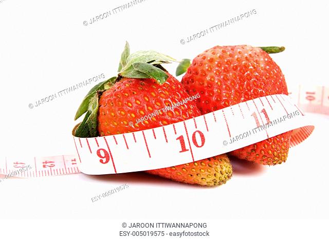 Strawberry fresh and tape measure