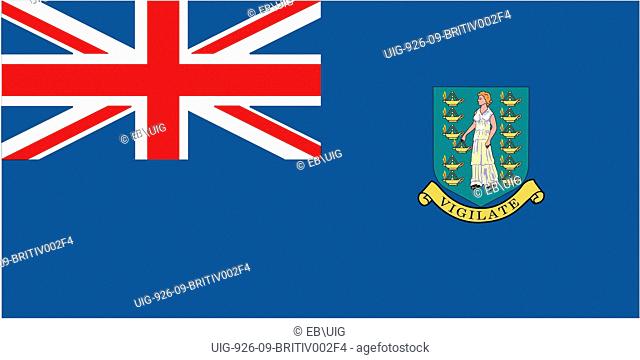 Flag of the British Virgin Islands, a British territory in the Caribbean sea