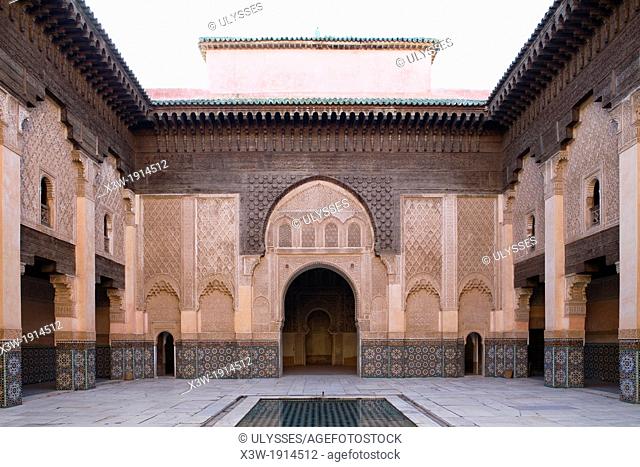 africa, morocco, marrakech, madrasa of ali ben youssef