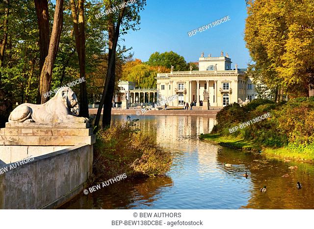 Poland, Mazovia Province, Warsaw. The Royal Baths Park, palace-garden complex