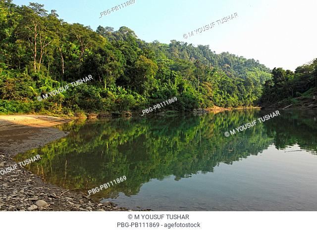 Natural view of the Sangu river at Tindu Bandarban, Bangladesh December 2009