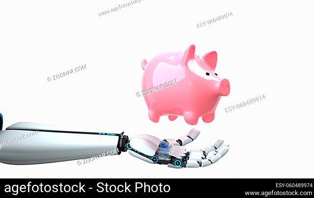 The AI helps with the investment of money. 3d illustration