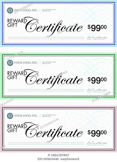 Vector Gift Certificate Set Print