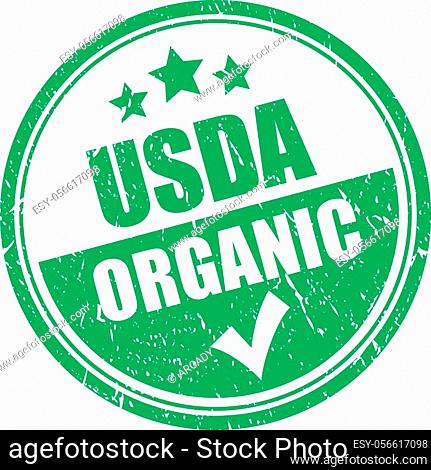 Usda organic grunge stamp on white background