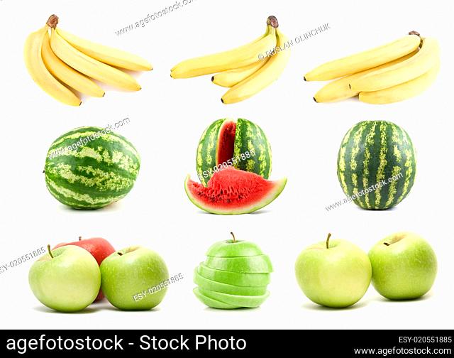 set of ripe fruit