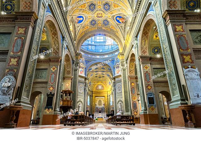 Nave interior, Cathedral Basilica di Santa Maria Assunta, Carpi, Province of Modena, Emilia-Romagna, Italy, Europe