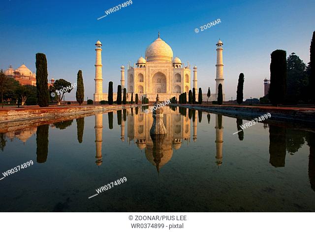 Empty Taj Mahal & Reflection at Sunrise